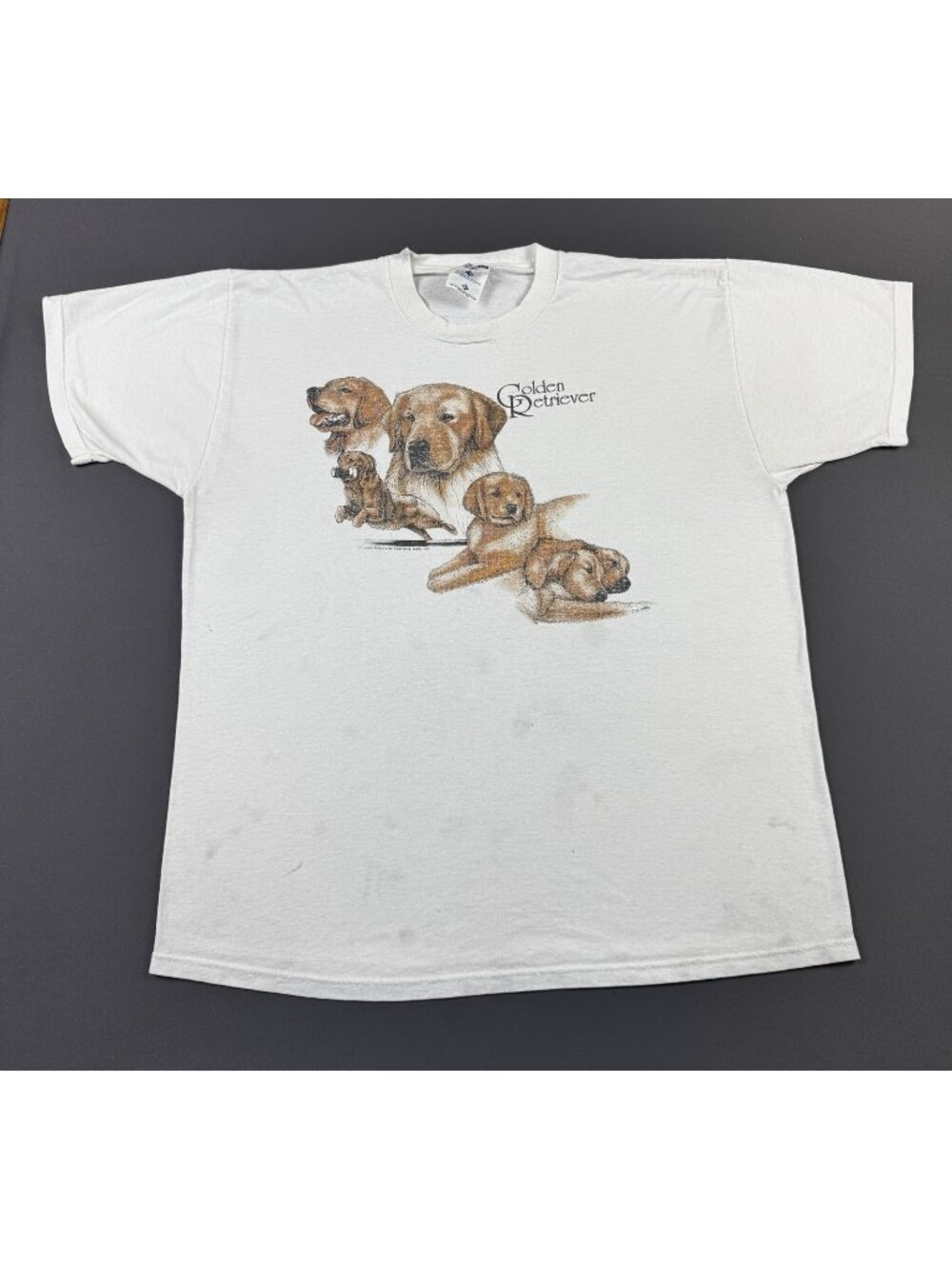 Rare Vintage 90s Golden Retriever Dog Animal Art Promo Earth Animal Nature Promo